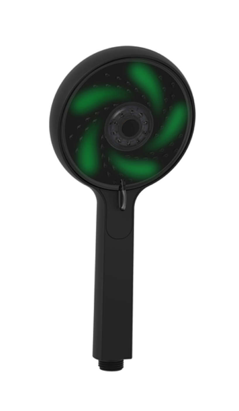 Pommeau de douche connecté HYDRAO Aloé, Noir mat